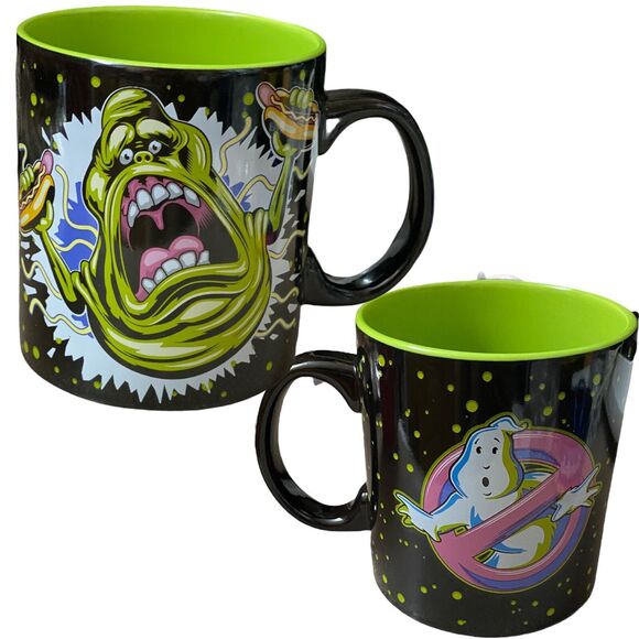Ghostbusters Mug Movie Arcade Slimer Hotdog 20oz Retro Ghost Marshmello Coffee - Picture 1 of 7